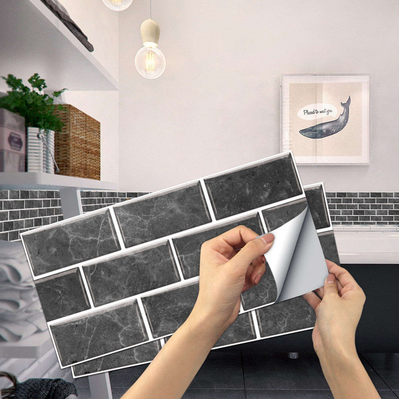 Clearance Sale!Peel And Stick Wallpaper,Backsplash,Imitation Wall Tile Stickers Household Waterproof Pvc Tile Stickers Self Adhesive Living Room Dining Room Decorative Wall Stickers,Wall Panels